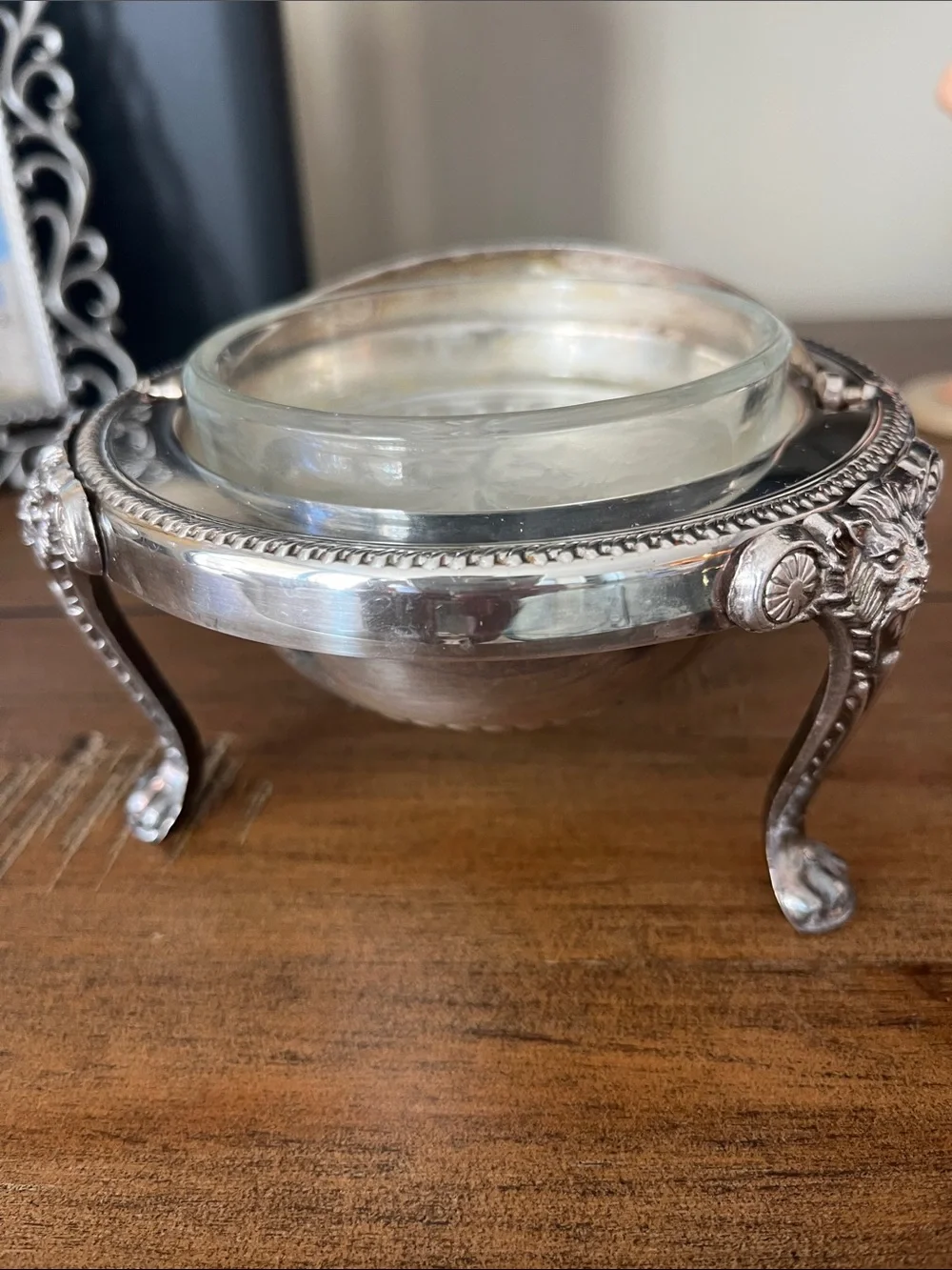 Silver-Finish Decorative Covered miniture Dish